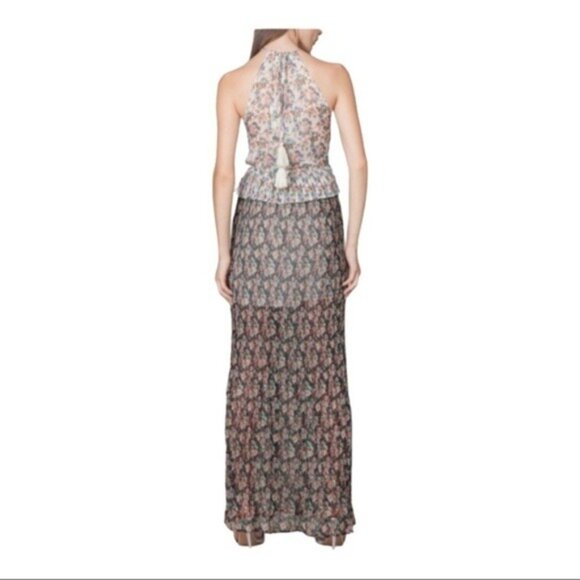 Anthropologie Foxiedox Antonia Pleated Maxi Floral Dress Size NWT XS MSRP $180 - Picture 3 of 14